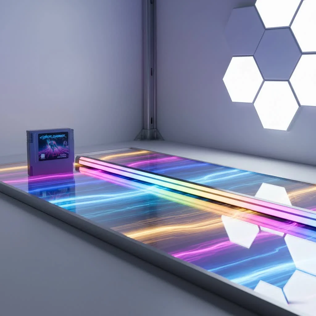 Small LED strip illuminating a kitchen counter